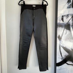 Neiman Marcus Leather Front Pants, Zip Ankle - Size M